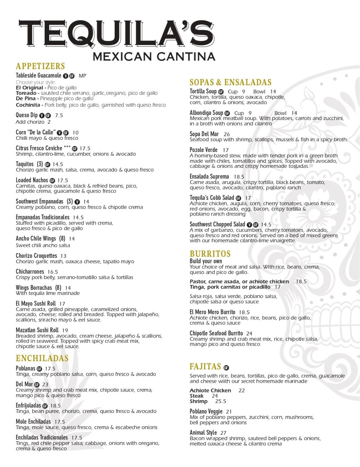 Food-Menu – Tequila's Mexican Cantina, vibrant and authentic Mexican ...